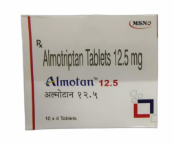 A box of Almotriptan (12.5mg) Tablet