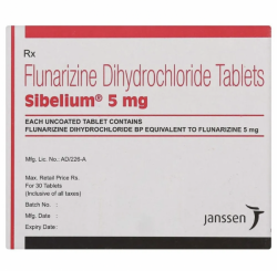 A box of Flunarizine (5mg) Tablet