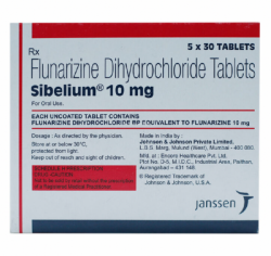 A box of Flunarizine (10mg) Tablet