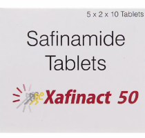 A box of Safinamide (50mg) Tablet