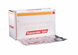 A box and strip of Encorate 500 Tablet