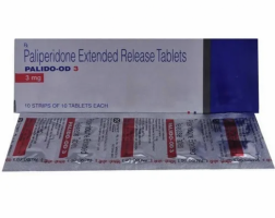 A box and strip of Paliperidone (3mg) Tablet