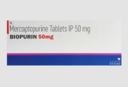 A box of Mercaptopurine (50mg) Tablet