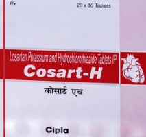 Box and blister strips of generic Hyzaar 100/25mg Tablets