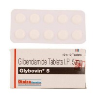 Box and blister of generic Glyburide ( Glibenclamide 5mg tablets )
