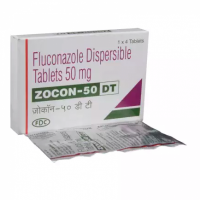 Box and blister of generic fluconazole 50mg tablets