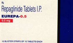 Box of generic REPAGLINIDE 0.5mg