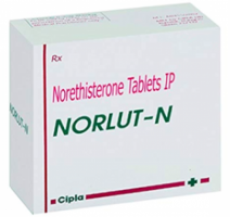 A pack of Norethisterone (5 mg) Generic Tablet