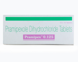 A box of Pramipexole 0.125mg Pill