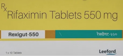 A box of Rifaximin 550mg Pill