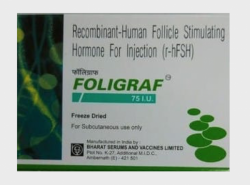 A box of Recombinant Human follicle stimulating hormone 75IU Injection