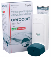 Box pack and a pump of Levalbuterol ( 50 mcg ) + Beclomethasone ( 50 mcg ) Generic Inhaler