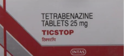 A box of Tetrabenazine 25mg Pill