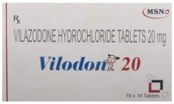 A box of generic Vilazodone 20 mg Tablet
