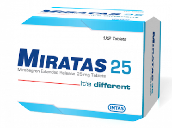 Box of generic Mirabegron (25mg) Tablet