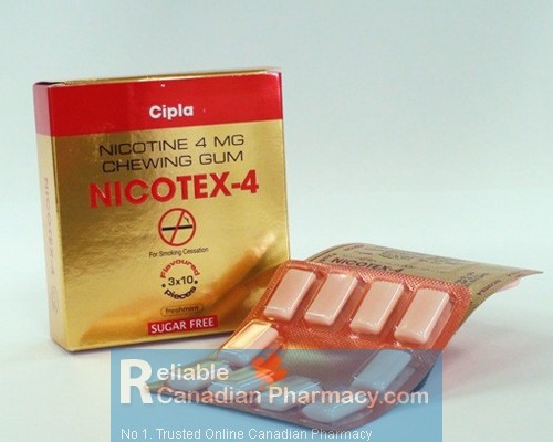 Box pack and two strips of Nicorette Gum Fresh Mint 4mg - Nicotine