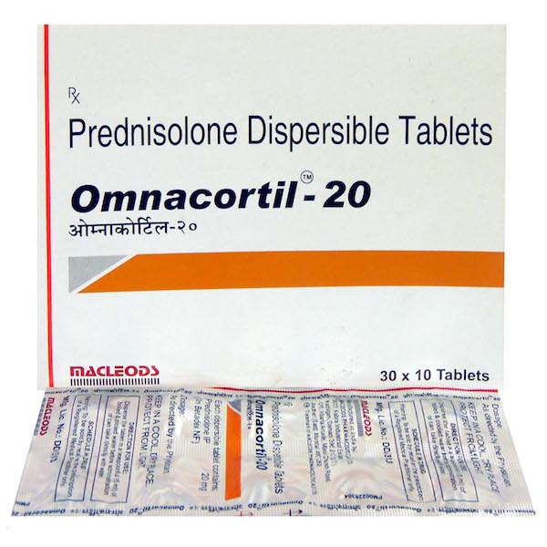 A box and a blister of Prednisolone 20mg Pills