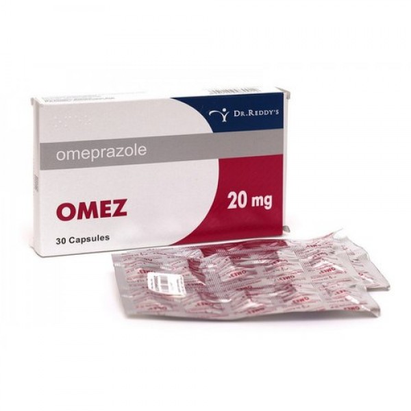 Box and blister strip of generic Omeprazole 20mg capsule