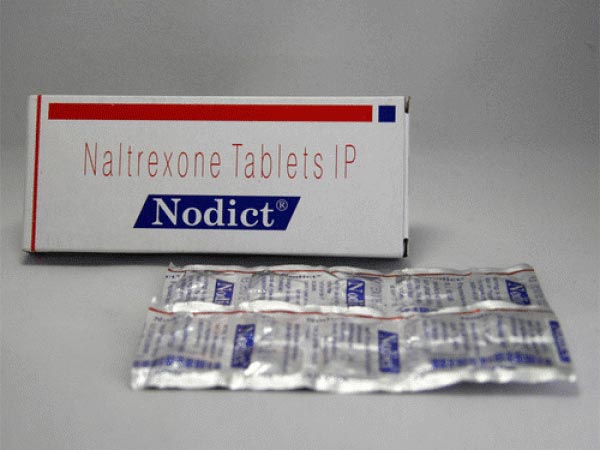 A box and a strip of Naltrexone 50mg Pills