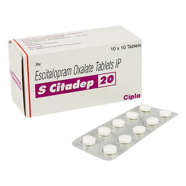 Box and a blister of generic Lexapro 20mg Tablets - Escitalopram Oxalate
