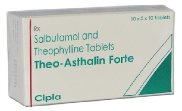 A box of Albuterol & Theophylline 4mg/200mg Tablets