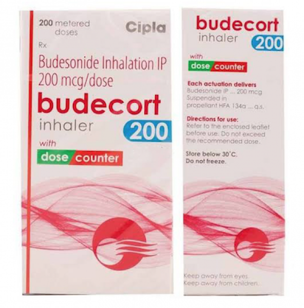 Front and back of Budesonide 200mcg