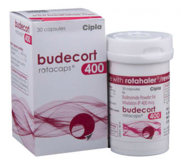 Box and bottle of Budesonide 400mcg 