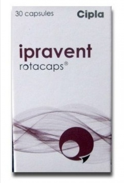 A box of Ipratropium 40mcg Rotacaps