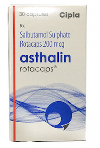 A box of generic Albuterol 200mcg Rotacaps