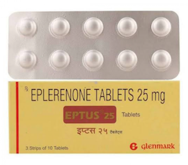A box of Inspra Generic 25 mg Pill - Eplerenone