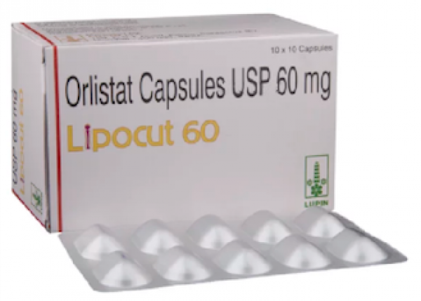 A box pack and a strip of Alli Generic 60 mg Capsule