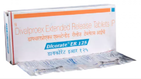 Box pack and a strip of Depakote ER Generic 125 mg Pill - Divalproex