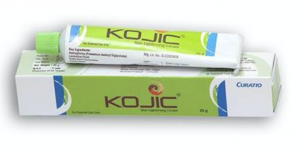 A tube and a box pack of Kojic acid +Lactokine Fluid + Axeloglicina Generic Cream Tube 25 gm (Skin Lightening Cream)