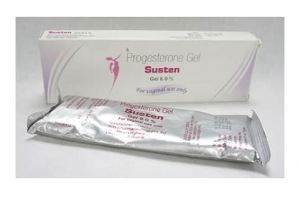 A box and a tube of Progesterone 8% gel