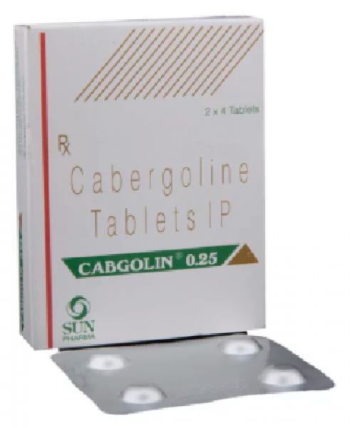 A box pack and a strip of Dostinex Generic 0.25 mg Pill - Cabergoline