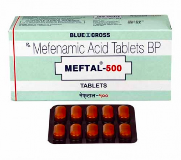 A box and a strip of Mefenamic Acid 500mg Pills