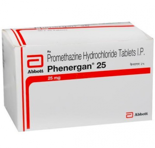 A box of Phenergan 25mg Tablets