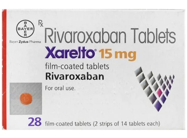 Box of Rivaroxaban tablets 15mg