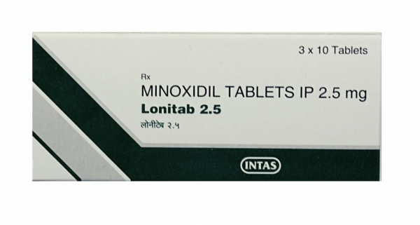 Pack of Minoxidil 2.5mg tablets