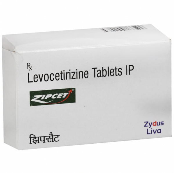A box and a strip of Levocetirizine 5mg Pills