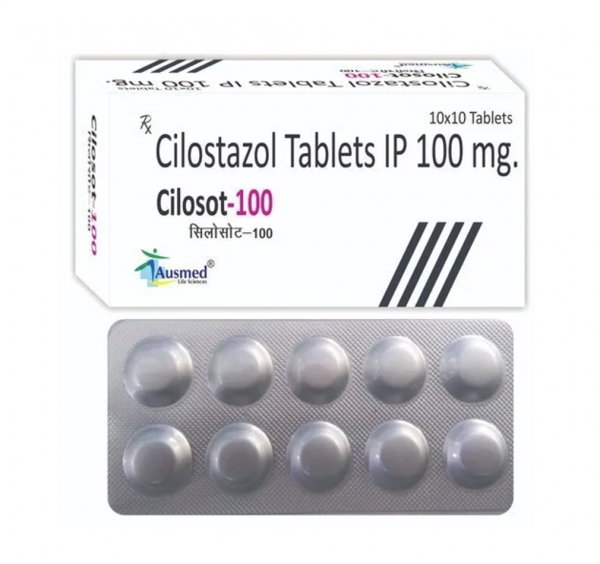 A box and a blister of Pletal Generic 100 mg Pill - Cilostazol