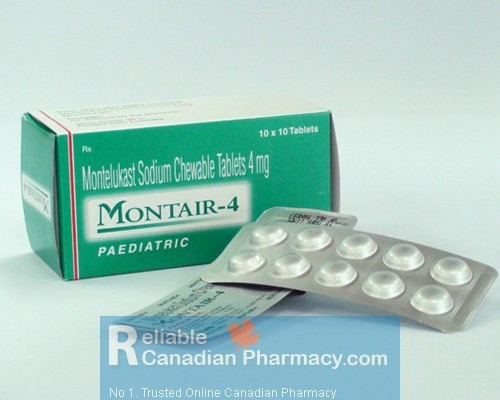 Box and two blisters of generic Singulair 4mg Tablets - Montelukast Sodium