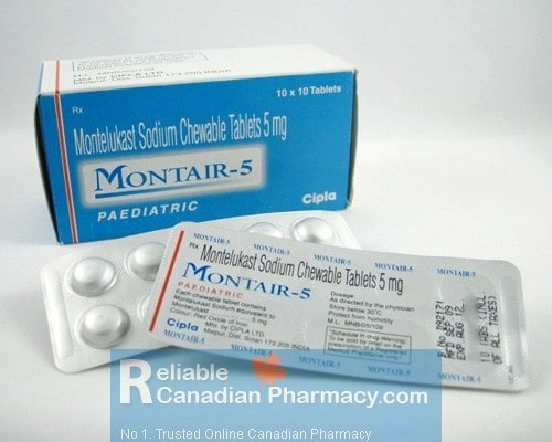 Box and strips of generic Singulair 5mg Tablets - Montelukast Sodium