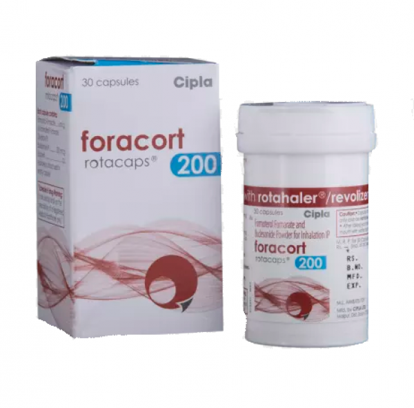 Box of generic budesonide 200mcg, formoterol fumarate 6mcg rotacaps