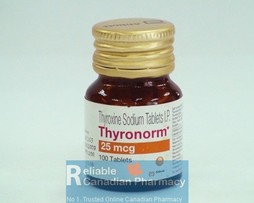 A bottle of generic Synthroid 25mcg Tablets - levothyroxine sodium