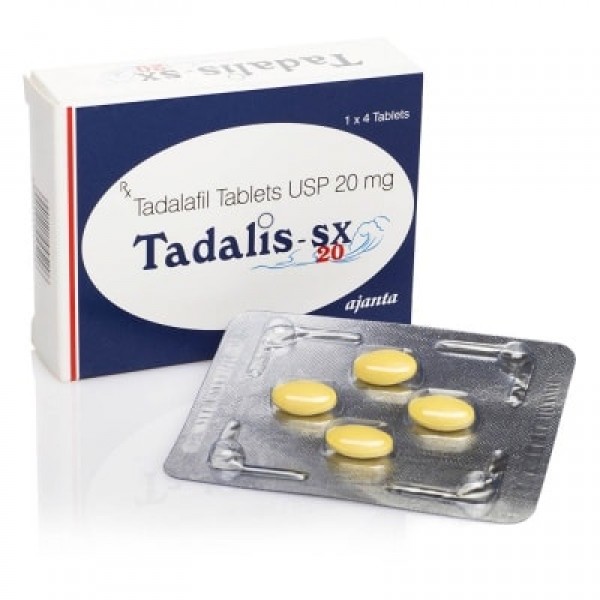 Box and blister strips of generic Tadalafil 20mg tablets