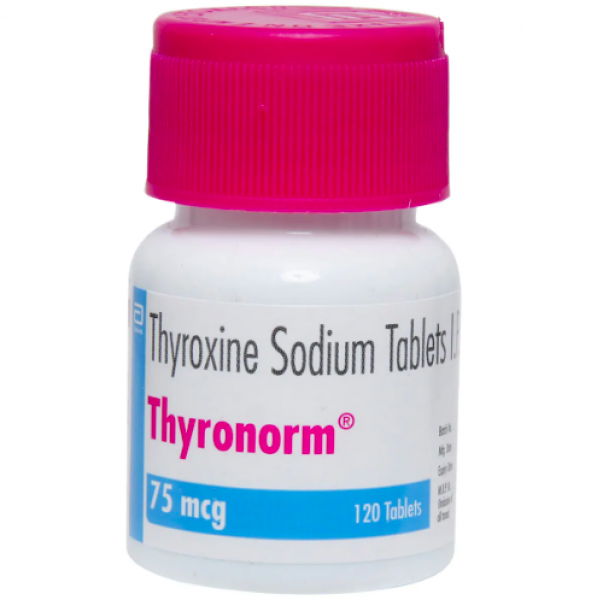 A bottle of Levothyroxine 75mcg Pills