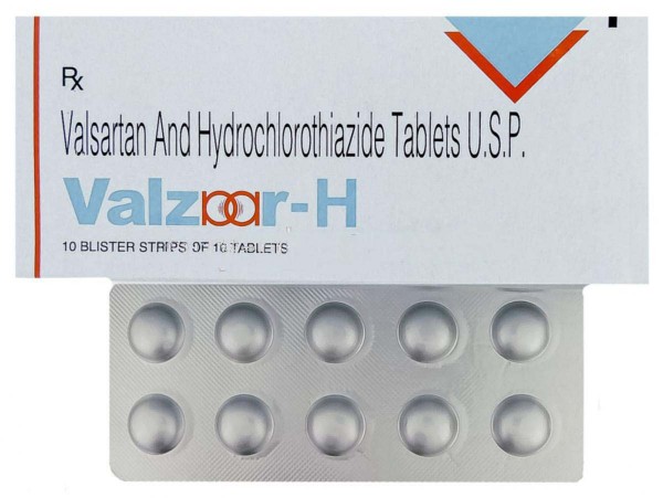 Box and blister strip of generic valsartan/hydrochlorothiazide 80/12.5mg tablets
