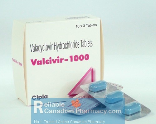 Box pack and blister strips of Generic Version of Valtrex 1000mg Tablets