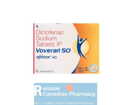 A box pack of Voltaren 50mg tablet - diclofenac sodium